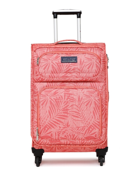 

Tommy Hilfiger Unisex Coral Red Printed Large Trolley Bag