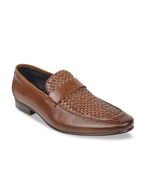 

Regal Men Brown Textured Leather Formal Slip-Ons