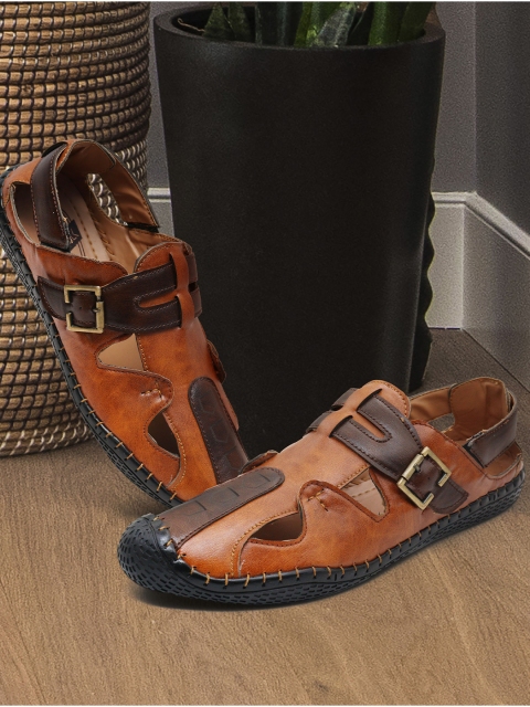

AfroJack Men Brown Shoe-Style Sandals