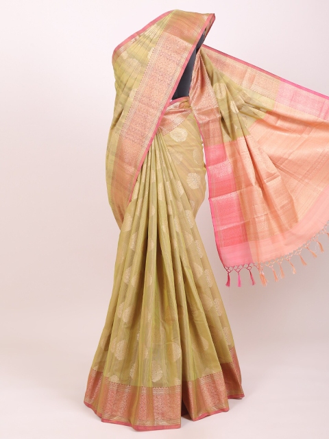 

Pothys Green & Pink Woven Design Saree