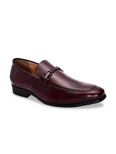 

San Frissco Men Maroon Leather Loafers