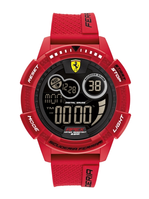 

SCUDERIA FERRARI Men Black Brass Dial & Red Straps Digital Watch 0830857