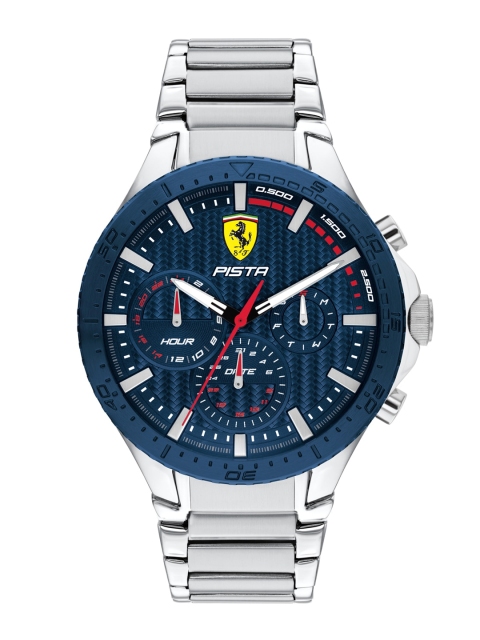 

SCUDERIA FERRARI Men Blue Silver Toned Stainless Steel Analogue Watch 0830855