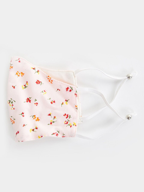 

Ginger by Lifestyle Women Pink & Red Printed 2-Ply Cotton Reusable Cloth Masks With Hairband