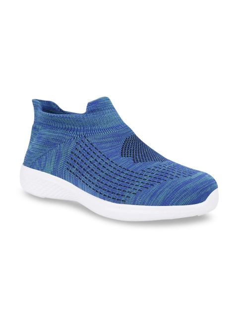 

FAST TRAX Women Blue Woven Design Slip-On Sneakers