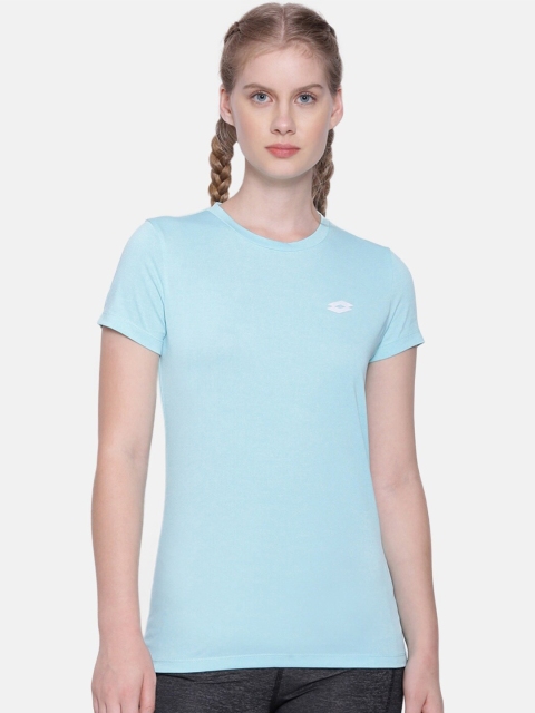 

Lotto Women Solid Blue Casual T-shirt