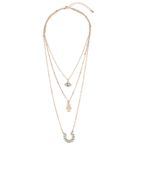 

FOREVER 21 Gold-Toned & Green Layered Necklace