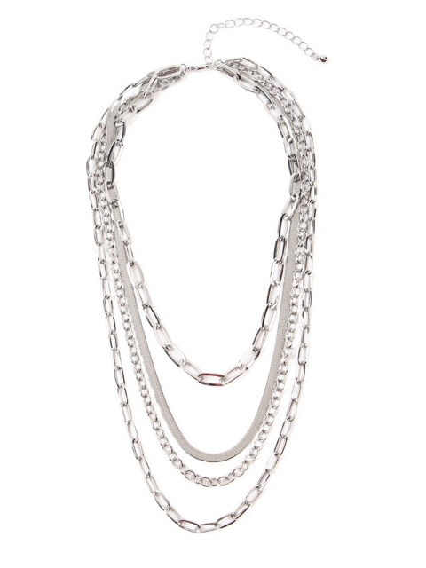 

FOREVER 21 Silver-Toned Layered Necklace