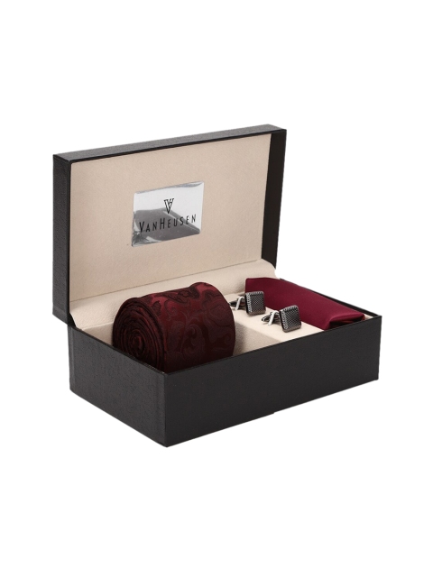 

Van Heusen Men Maroon & Silver-Toned Accessory Gift Set