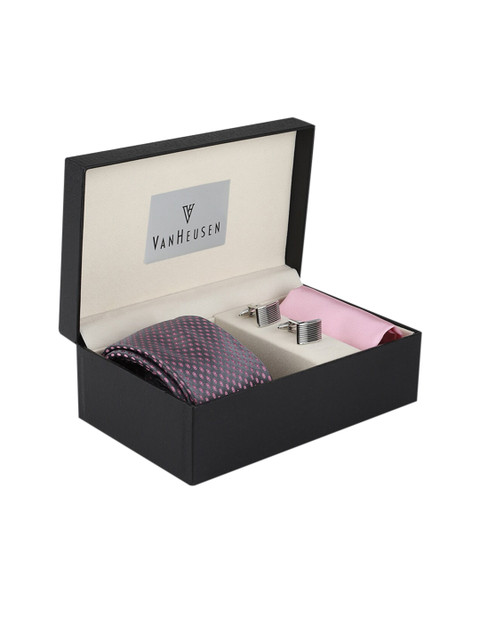 

Van Heusen Men Pink & Grey Accessory Gift Set