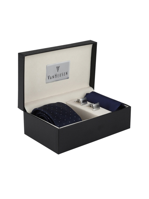 

Van Heusen Men Navy Blue & Silver-Toned Accessory Gift Set