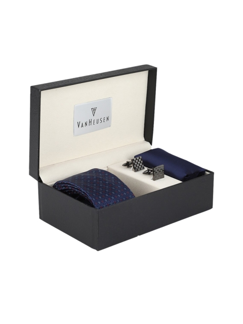 

Van Heusen Men Navy Blue & Silver-Toned Accessory Gift Set