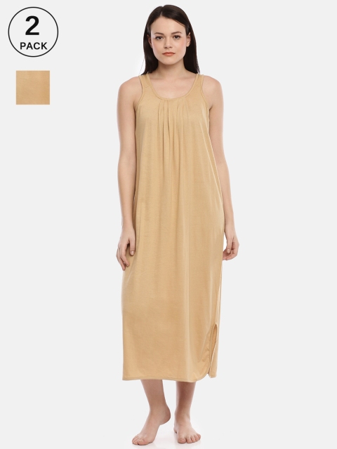 

GOLDSTROMS Women Pack Of 2 Nightdresses, Beige