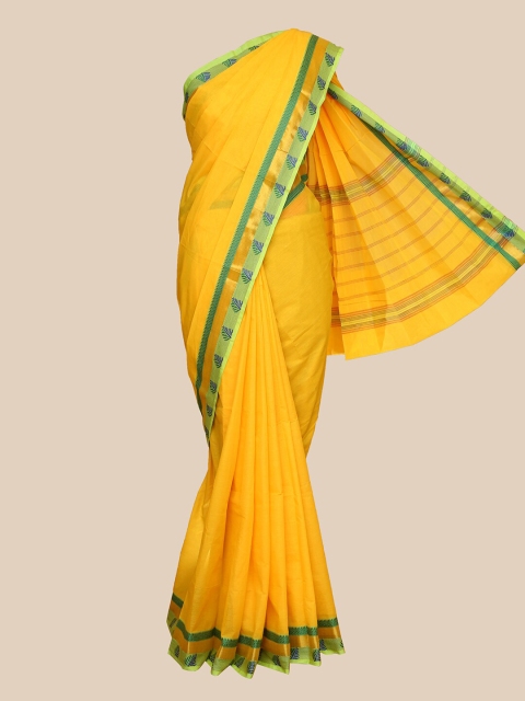 

The Chennai Silks Yellow & Green Pure Cotton Chettinad Saree