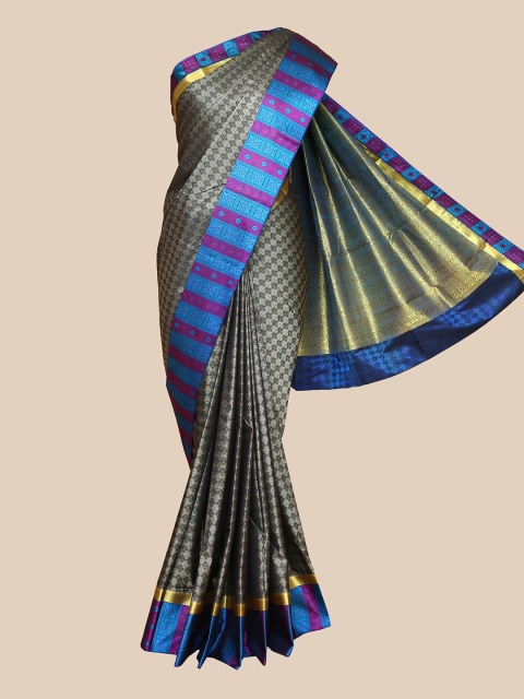 

The Chennai Silks Grey & Blue Art Silk Saree