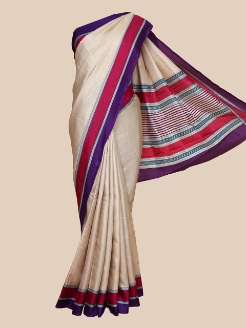 

The Chennai Silks Beige & Purple Saree