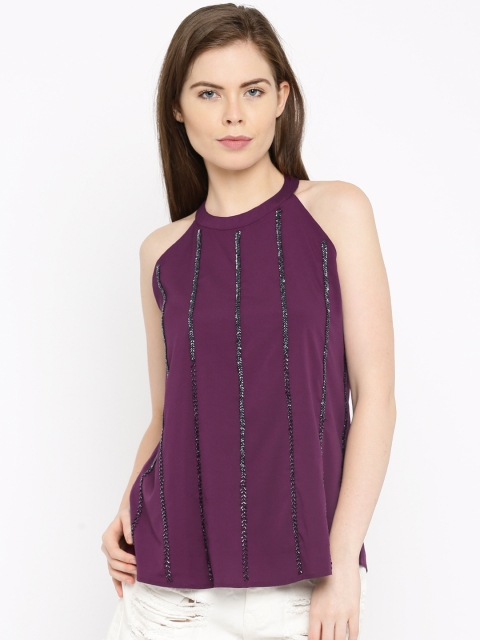 

Ms.Taken Women Purple Solid Regular Top