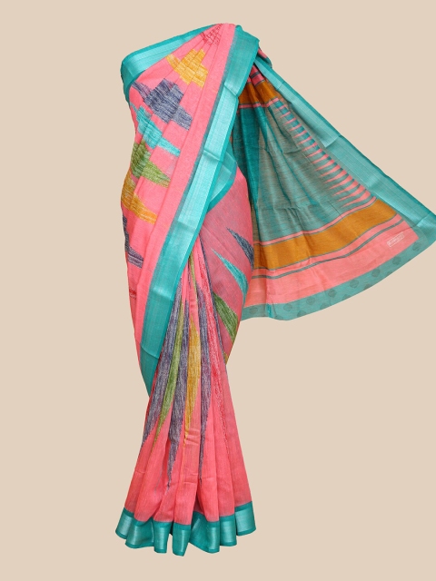 

The Chennai Silks Pink & Turquoise Blue Saree