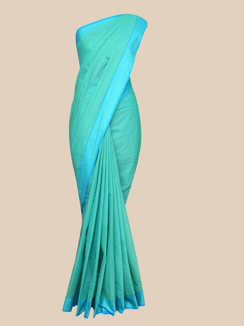 

The Chennai Silks Sea Green Checked Chanderi Saree