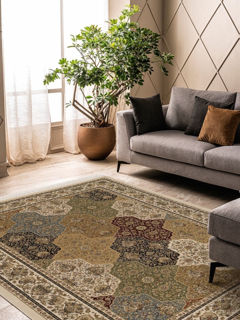 

DDecor Brown & Beige Ethnic Motifs Small Carpet