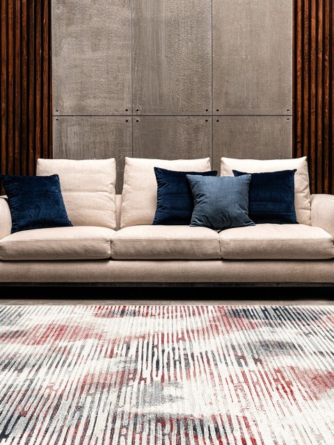

DDecor Red & White Abstract Medium Carpet