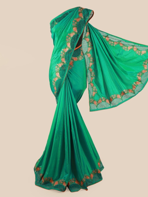 

Pothys Green & Peach-Coloured Art Silk Saree