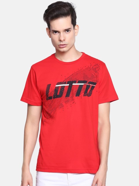 

Lotto Men Red Brand Logo Printed T-shirt