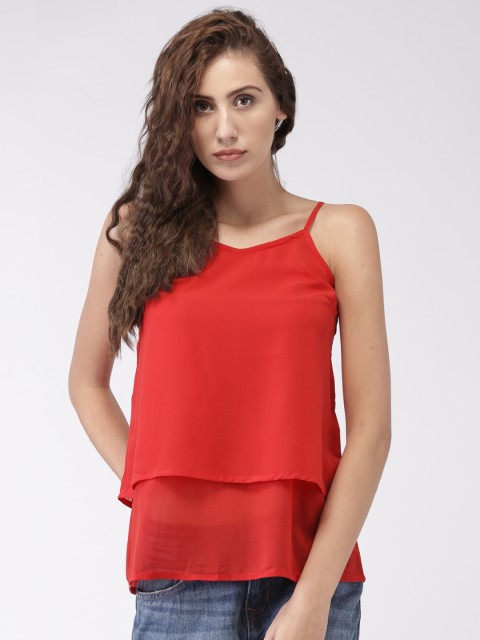 

Ms.Taken by Kriti Sanon Women Red Solid Layered Regular Top