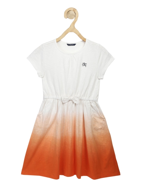 

Allen Solly Junior Girls White & Orange Cotton Dyed Dress