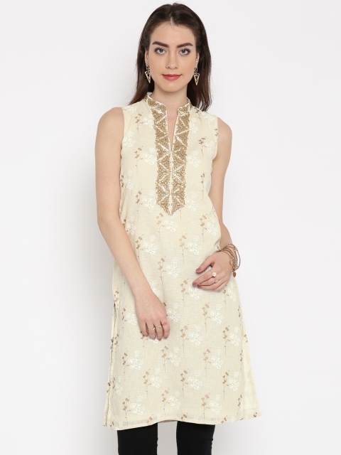 

Soch Outlet Women Cream-Coloured Printed Kurta
