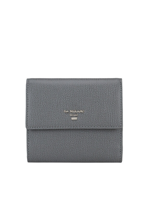 

Da Milano Women Grey Textured Leather Three Fold Wallet