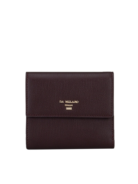 

Da Milano Women Burgundy Solid Leather Three Fold Wallet