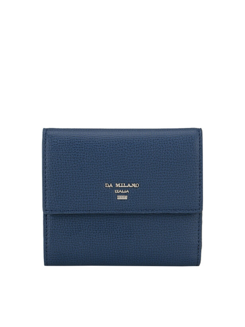 

Da Milano Women Blue Textured Leather Three Fold Wallet
