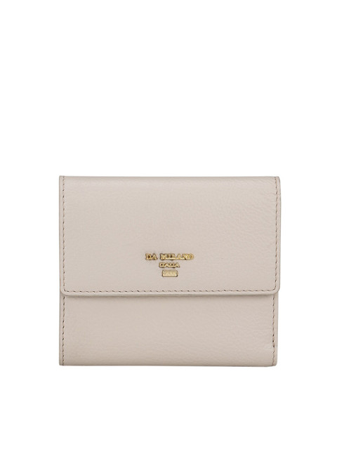 

Da Milano Women Grey Solid Leather Three Fold Wallet
