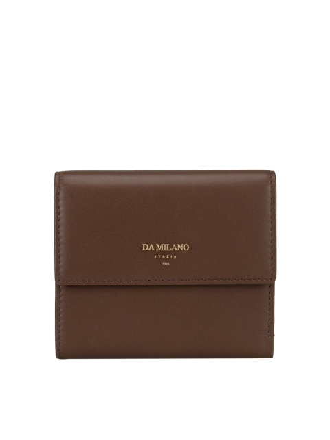

Da Milano Women Brown Solid Leather Three Fold Wallet