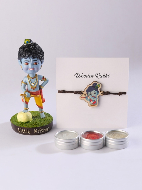 

Bigsmall Blue & Yellow Krishna Rakhi Gift Set