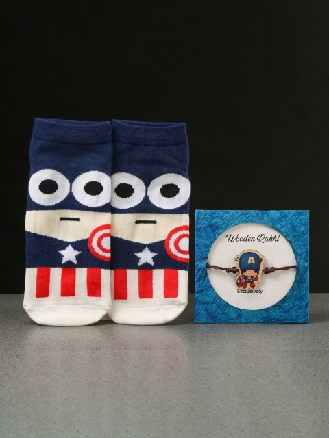 

Bigsmall Men Blue & Red Captain America Rakhi Gift Set