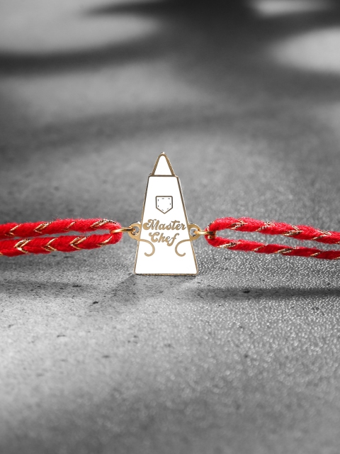 

Bigsmall Men White & Red Chef Bro Hat Rakhi Gift Set