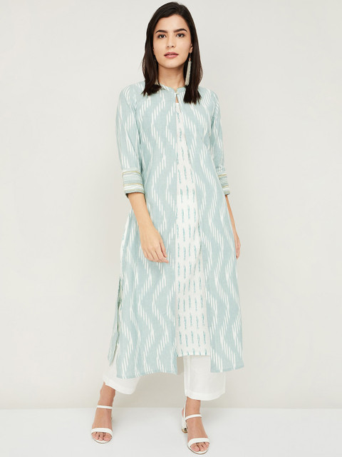 

Melange by Lifestyle Women Blue Geometric Printed Kurta