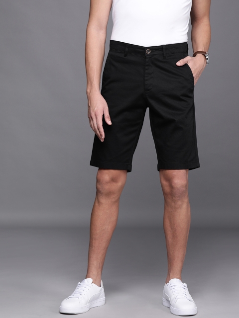 

Allen Solly Men Black Solid Slim Fit Mid-Rise Regular Shorts