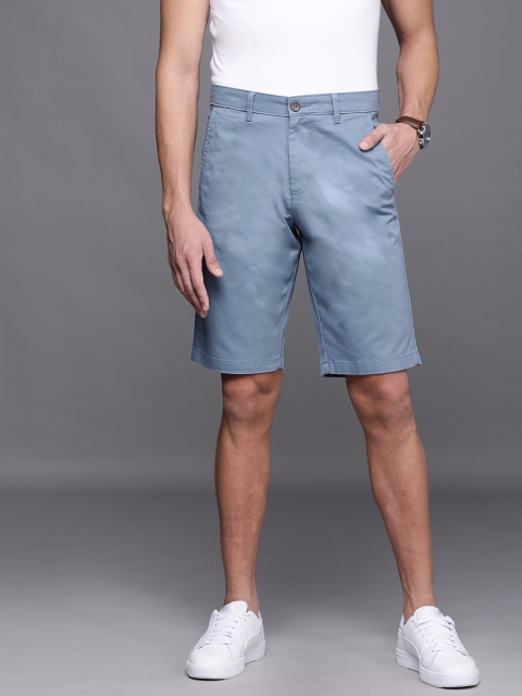 

Allen Solly Men Blue Solid Slim Fit Mid-Rise Regular Shorts