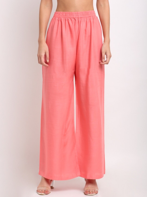 

NEUDIS Women Pink Ethnic Palazzos