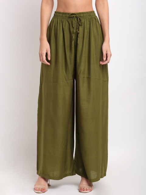 

NEUDIS Women Olive Green Ethnic Palazzos
