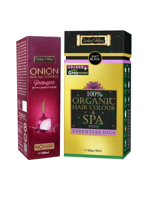 

Indus Valley Black 100% Organic Hair Colour & Onion Shampoo Combo
