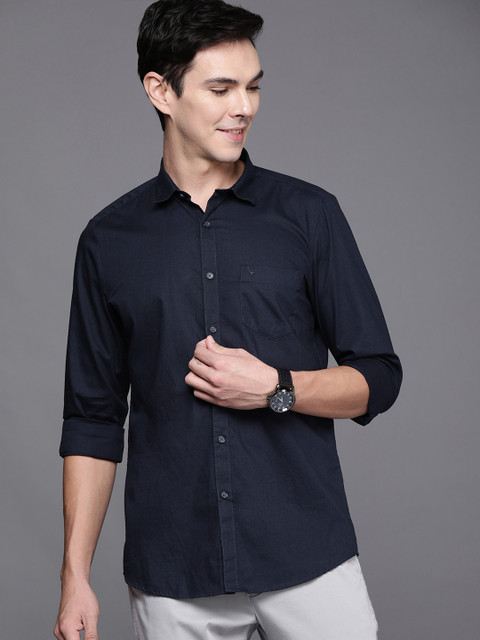 

Allen Solly Men Navy Blue Modern Fit Casual Shirt