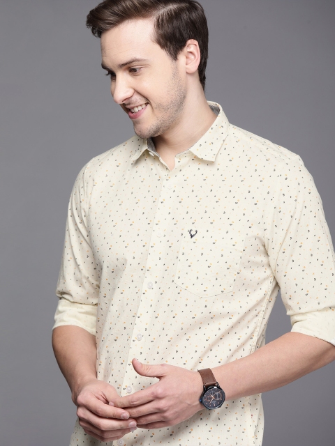 

Allen Solly Men Yellow & Orange Modern Fit Floral Printed Pure Cotton Casual Shirt