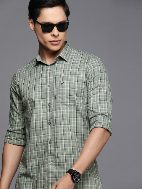 

Allen Solly Men Green & Off-White Modern Fit Checked Casual Shirt