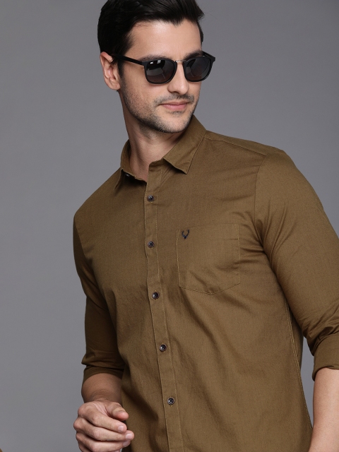 

Allen Solly Men Khaki Solid Modern Slim Fit Casual Shirt