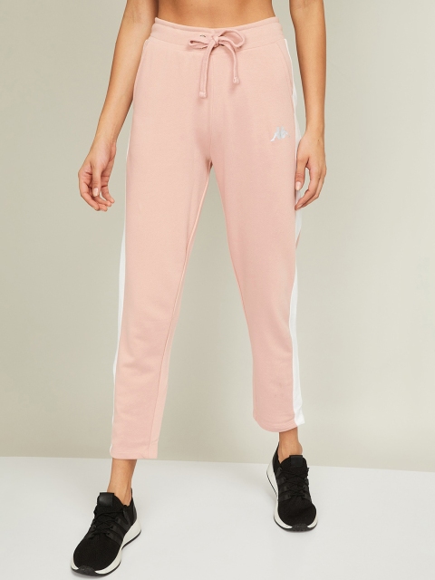 

Kappa Women Pink & White Solid Mid-Rise Regular Trousers