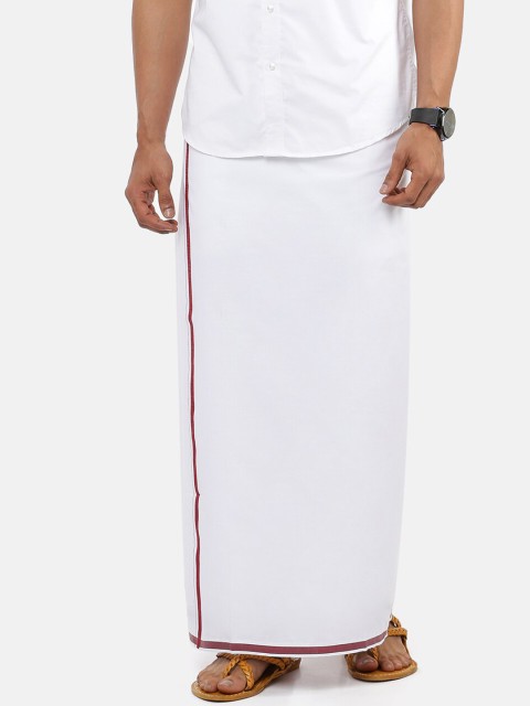 

RAMRAJ COTTON Men White Solid Pure Cotton Dhoti